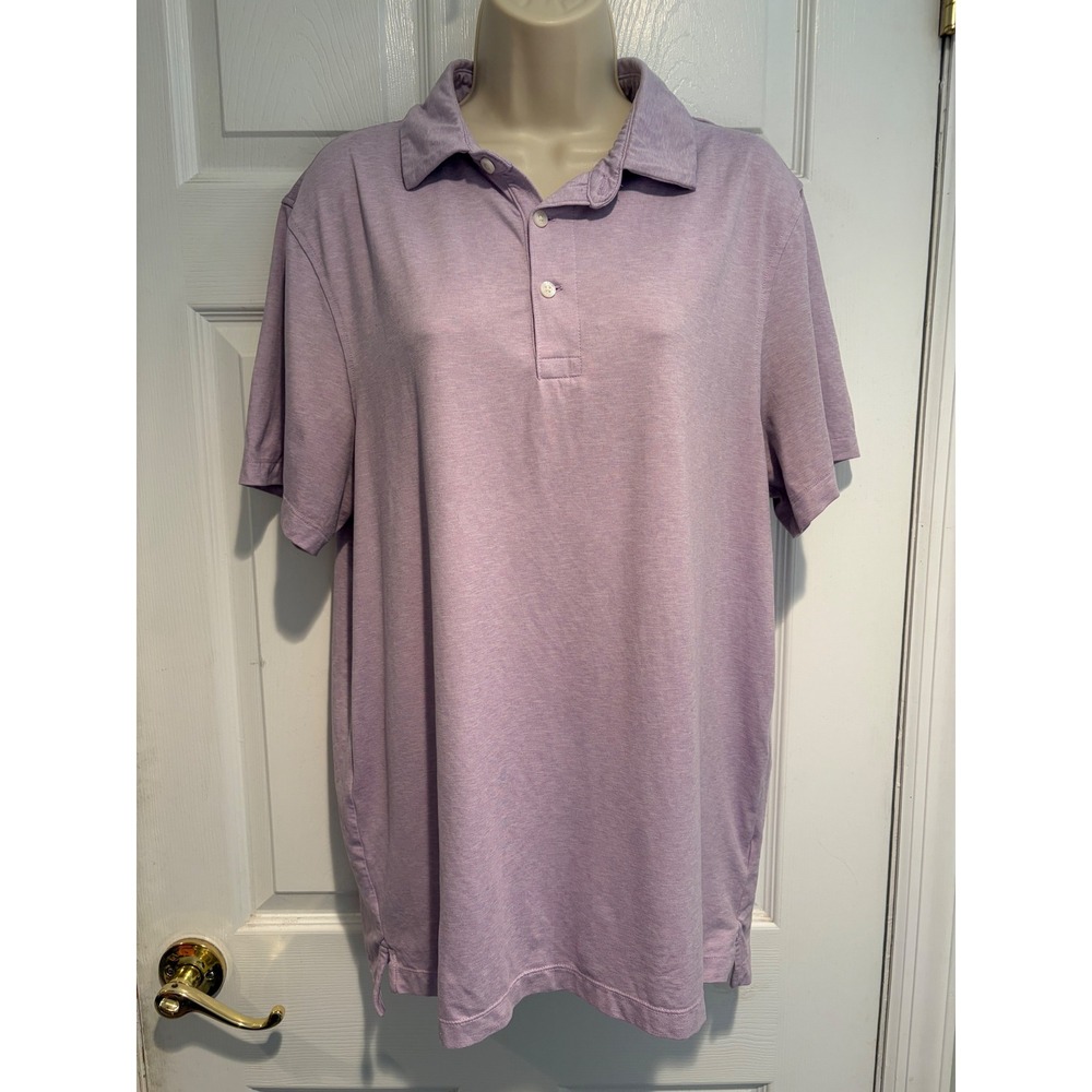 J.Crew Performance Polo Mens L Purple Heather BZ145 Short Sleeve Stretch Golf